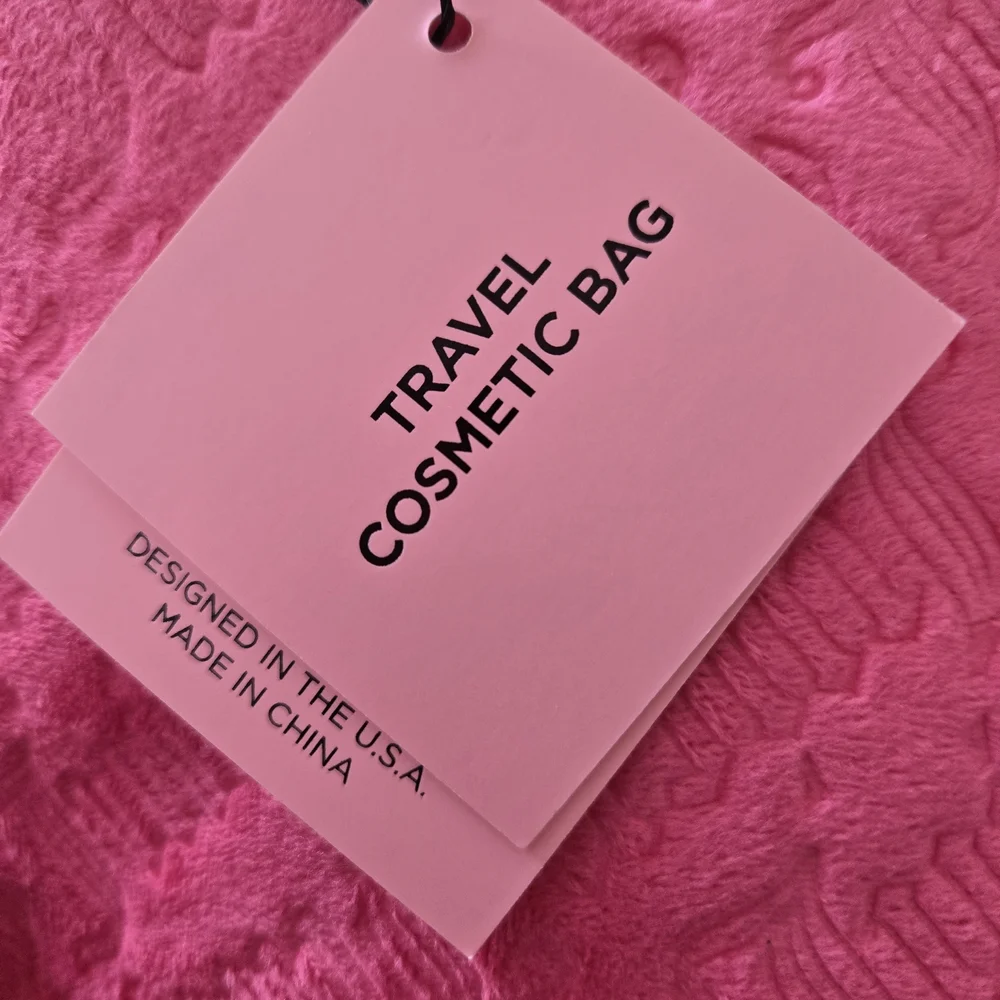 NEW Juicy Couture Pink Embossed Cosmetic Bag 12
